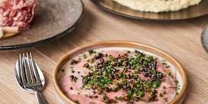 Vitello tonnato as part of chef’s selection.