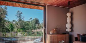 The eco-lodges at Peninsula Hot Springs,one hour southeast of Melbourne.