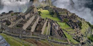 Ancient ruins among the clouds:Machu Picchu in Peru.