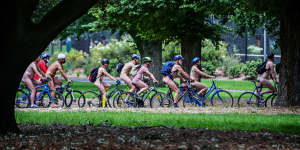 The World Naked Bike Ride is an annual international clothing-optional bike ride in which participants ride together to peacefully protest issues including body image,cyclists safety and alternative lifestyles.