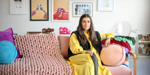 TWOOBS co-founder Jess Dadon in her office in Richmond. 19 April 2023. The Age News. Photo:Eddie Jim.