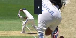 Indian opener KL Rahul was given out caught behind after a video review on day one of the first test in Perth.