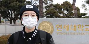 “Most pressing campaign issue is gender”:Student Cho Min-jin,20,outside Yonsei University on Tuesday.