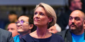 Liberal candidate for Warringah Katherine Deves at a Liberal Party campaign rally in Sydney.