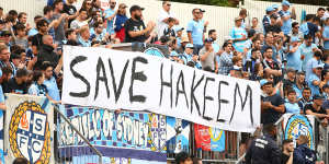 A-League fans show their support.