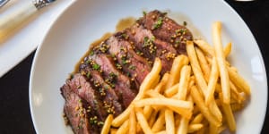 Good Food. Bar Clementine,in Pyrmont. Steak frites 30th May 2019. Photo:Edwina Pickles.