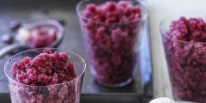 Sangria granita with almond olive oil biscuits is a light,refreshing finish to a meal.