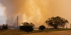 Fires burn near Milton on the NSW south coast on Tuesday.