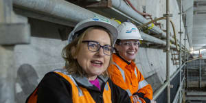 Premier Jacinta Allan in the West Gate Tunnel in August,in her then role as infrastructure minister.