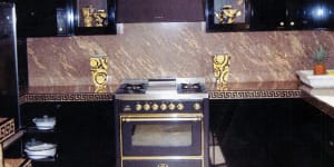 The mantelpieces,furniture and appliances of Moradian’s home were trimmed in black and gold.