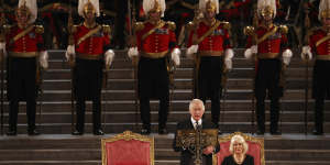 King Charles III delivers a speech before flying to Scotland.