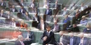 Angus Taylor during question time said the government has an"open mind"on nuclear power but does not intend to overturn an existing ban.