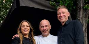 St Andrews Hotel owners Jasmin Vujic and Rob Turner with chef Daniel Southern (centre). 