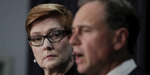 Minister for Foreign Affairs Marise Payne and Minister for Health Greg Hunt.