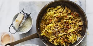 Neil Perry's fettuccine with broad beans