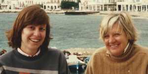 Rita Hamblin ABC producer with daughter Julie on Paros c.1986.