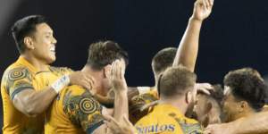 Taniela Tupou expression says it all after Australia’s 16-15 victory over Scotland at Murrayfield.