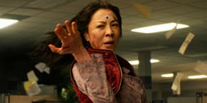 Michelle Yeoh stars as Evelyn Wang in Everything Everywhere All At Once.