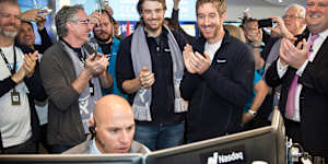 Atlassian co-founders Scott Farquhar and Mike Cannon-Brookes in 2015.