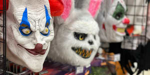 Coulrophobic’s nightmare:items like Halloween monster masks are big sellers.