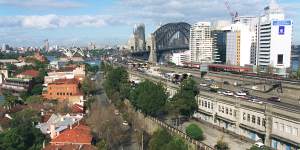 The view from the Greenway building in Milsons Point.