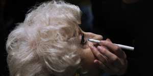 Holocaust survivor,Kuka Palmon,87,gets make-up applied during a special beauty pageant honouring Holocaust survivors in Jerusalem. 