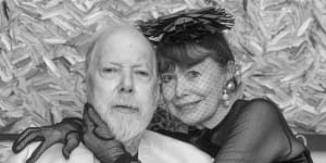 John Hoerner and Alison Waters pictured together at the living wake.
