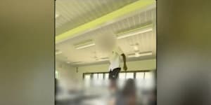 A shocking video has emerged of a group of students tormenting a relief teacher,running rampant in a Perth classroom.