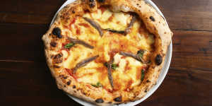 Margherita,the queen of pizzas,with anchovies. 