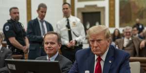 Former president Donald Trump attends the Trump Organisation civil fraud trial in New York State Supreme Court.
