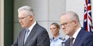 Prime Minister Anthony Albanese with Home Affairs Minister Tony Burke.