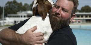 Craig Homan is known as the goatman,and his goats are the lawn mowers weed killers used as a last resort of hills like the one at Urbnsurf at Olympic Park.