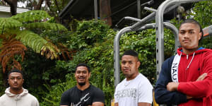(From left) Latu Fainu with his brothers Sione,Manase and Samuela.