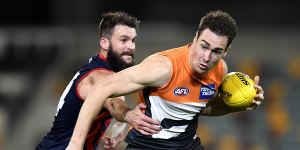 Jeremy Cameron,right,wants to leave GWS to return to Victoria. 