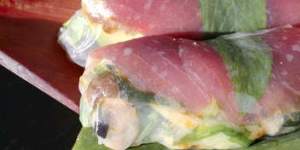 Play with flavours and textures ... The sashimi tuna rice paper rolls from Miss Chu.