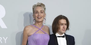 Sharon Stone with her son Roan Joseph Bronstein in July 2021.