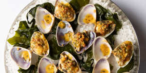 Clams casino,the perfect picky starter.