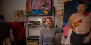 Kim Leutwyler,in her Redfern studio,is hopeful the art industry will improve.
