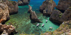 Swap yachts on the French Riviera for shades of turquoise on the Lagos Coast,Portugal.