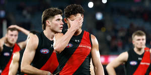 ‘We looked third rate’:Bombers’ finals hopes dealt a huge blow by shock loss to Saints