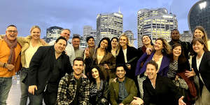 Jesse Baird (front row,left) with his Studio 10 colleagues in 2022. 