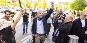 Defence whistleblower David McBride - arriving at the ACT Supreme Court in Canberra on Monday - has been charged with disclosing confidential information to journalists.