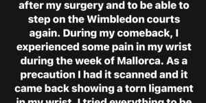 Kyrgios announced the news via Instagram.