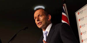 Prime Minister Tony Abbott,pictured at the Asia Society function in Canberra on Tuesday,has promised the"Asian Century will be Australia’s moment too".