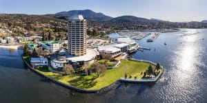 The Wrest Point complex’s tower is the tallest building in Tasmania.