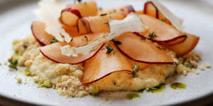 Sutlac (rice pudding) with Jerusalem artichoke.