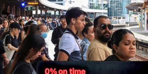 Unhappy commuters stranded at Parramatta Station on Friday morning.