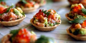 Jill Dupleix's salmon and avocado tartare<a href="http://www.goodfood.com.au/good-food/cook/recipe/salmon-and-avocado-tartare-20111019-29v4t.html"><b>(recipe here).</b></a>