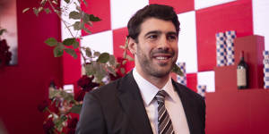 Christian Petracca at the opening of the Penfolds Birdcage marquee at Flemington before last year’s Melbourne Cup carnival.