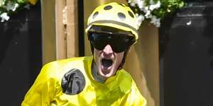 Without A Fight,ridden by Mark Zahra,wins the Melbourne Cup.